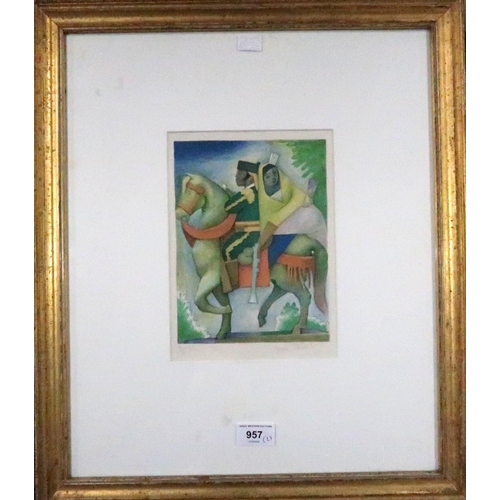 957 - AFTER JEAN CHARLOT FIGURATIVE LITHOGRAPHS, signed, 23 x 17cm (9 x 7