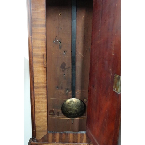 17 - A 19th century walnut veneered W.A. Doig Girvan longcase clock with brass face with silvered dial an... 