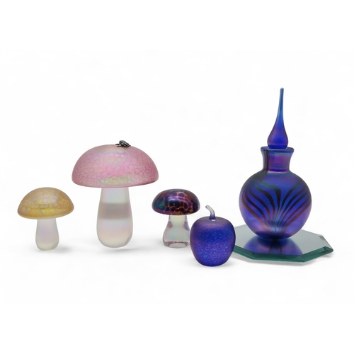 208 - John Ditchfield for Glasform; an iridescent glass paperweight modelled as a mushroom, with applied s... 