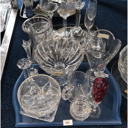 255 - A collection of Nachtmann and Kosta Boda crystal and glass table wares including ice buckets, dishes... 