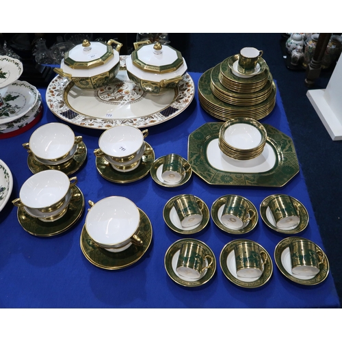 287 - A Caverswall Imperial pattern dinner service, together with a large pottery meat platter