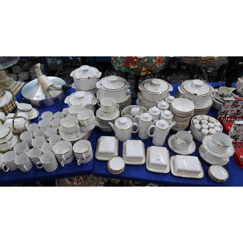 290 - A large collection of Thomas gold rimmed tablewares including soup tureens, tureens, plates, bowls, ... 