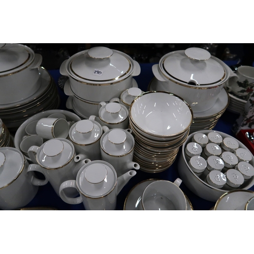 290 - A large collection of Thomas gold rimmed tablewares including soup tureens, tureens, plates, bowls, ... 