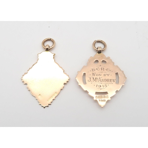 437 - A 9ct gold Scottish Country Dance medal, engraved verso 