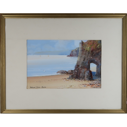 2973 - TONI WESTON (BRITISH 19/20th CENTURY)NATURAL ARCH, SARK (CHANNEL ISLANDS)Gouache, signed lower right... 