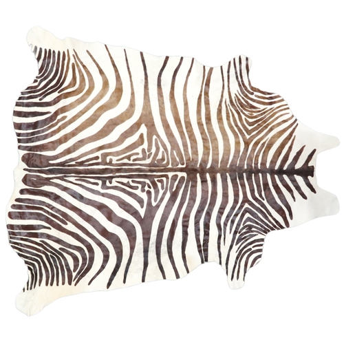 2179 - A 20TH CENTURY ZEBRA PATTERNED COW HIDE RUG 211cm long x 187cm wide (measured from widest points)... 