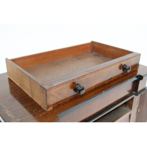 2010 - A VICTORIAN WALNUT VENEERED APPRENTICE STYLE WELLINGTON CHEST with inverted breakfront cornice over ... 