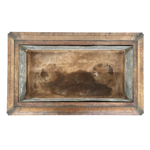 2016 - A 19TH CENTURY LOUIS XV STYLE PLANTER TABLE rectangular top with metallic liner flanked by down swep... 