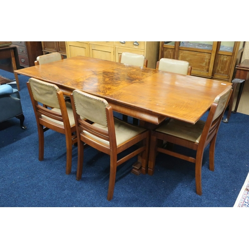 17 - An early 20th century Wylie & Lochhead Ltd Glasgow Art Deco style walnut veneered dining suite c... 