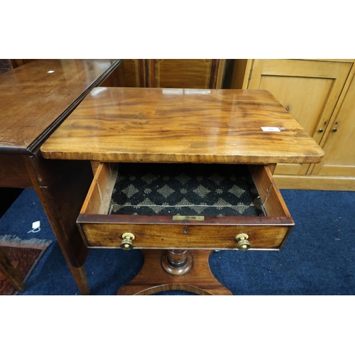 19 - A lot comprising a Victorian mahogany single drawer occasional table on turned pedestal with quadrup... 