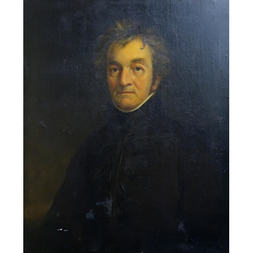 931 - BRITISH SCHOOL PORTRAIT OF A MAN WITH BLACK JACKET Oil on canvas, 74.5 x 62cm... 