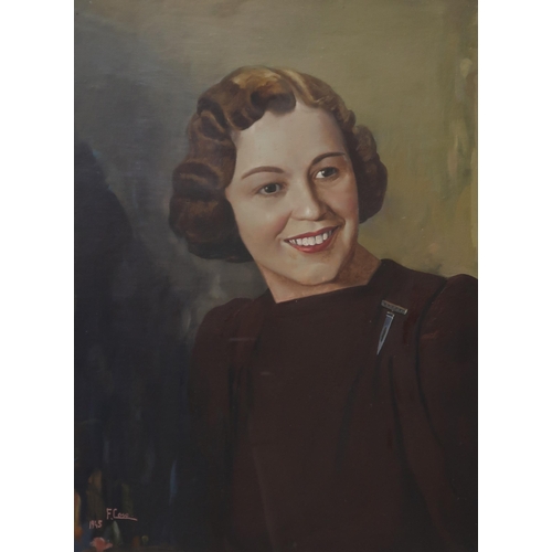 937 - 20th CENTURY ITALIAN SCHOOL PORTRAIT OF ISABELL KANE Oil on board, signed 'F. Coso' lower ... 