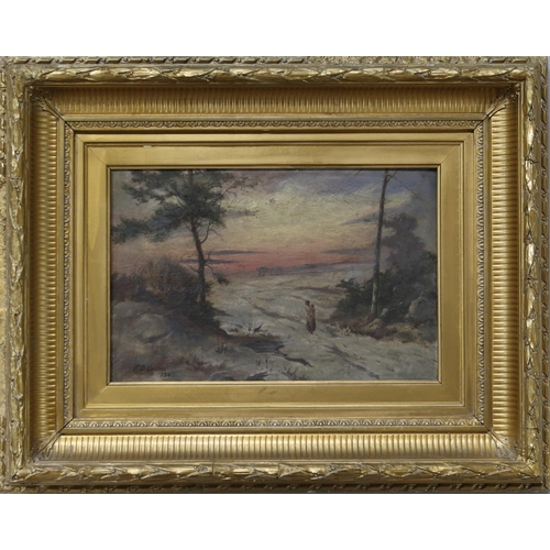 943 - SCOTTISH SCHOOL HIGHLAND SUNSET Oil on canvas, signed 'J.D. Taylor' lower right, 25 x 35cm... 