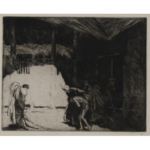 946 - CLAUDE ALLIN SHEPERSON ARA ARWS ARE RI RMS (ENGLISH 1867-1921) STREET SCENE Etching, ... 