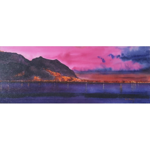 953 - JAMES SPENCE RSW RGI (SCOTTISH 1929-2016)  EVENING LIGHTS GIBRALTAR Watercolour and A... 