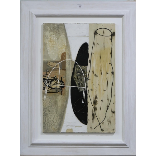 957 - LENNOX DUNBAR RSA (SCOTTISH b.1952) UNTITLED Mixed media, signed bottom right, dated 2006,... 