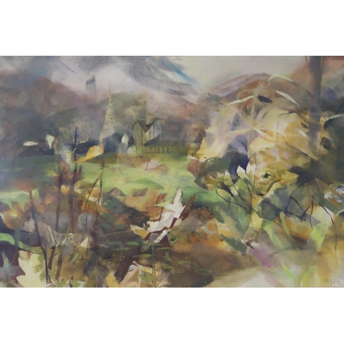 967 - HAZEL NAGL RSW RGI (SCOTTISH b.1953) WATER GARDEN, BARGALY ESTATE Watercolour, signed lower right, 5... 