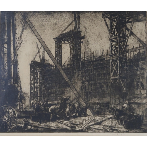 974 - SIR FRANK BRANGWYN RA RSW (BRITISH 1867-1956) BUIDING OF THE VICTORIA AND ALBERT MUSEUM Et... 