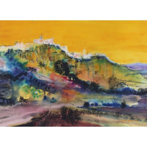 980 - JAMES SPENCE RSW RGI (1929-2016) ARCOS DE LA FRONTERA Mixed media, signed lower right, dat... 