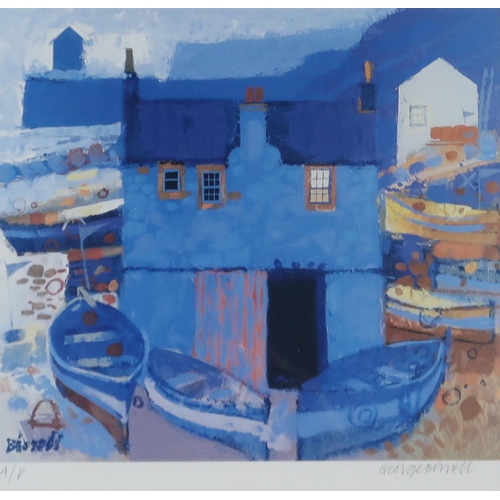 986 - GEORGE BIRRELL (SCOTTISH b.1950)  THE BLUE COTTAGE Print multiple, signed lower right, A/P inscribed... 