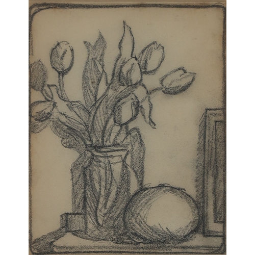 2977 - MARGARET MORRIS (SCOTTISH 1891-1980)TULIPS, STILL LIFEConte, 20 x 16cm (8 x 6.25