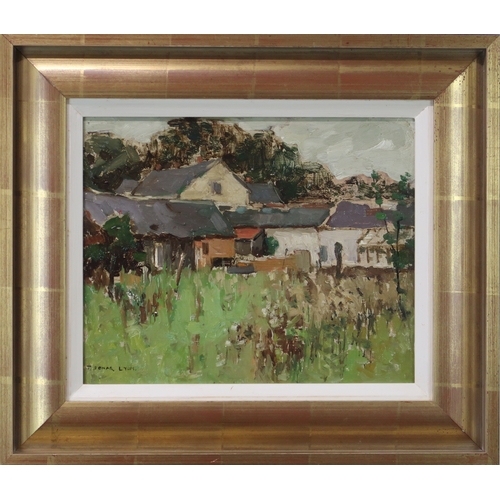 2984 - THOMAS BONAR LYON (SCOTTISH 1873-1955)FARM BUILDINGSOil on panel, signed lower left, 23 x 29cm (9 x ... 