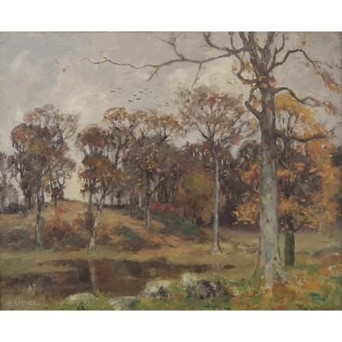 2986 - HARRY SPENCE (SCOTTISH 1868-1928)AUTUMN, PROBABLY GALLOWAYOil on canvas, signed lower left, 50 x 60c... 