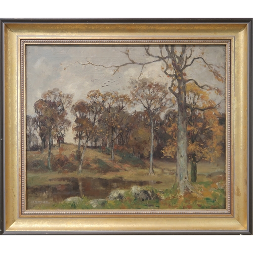 2986 - HARRY SPENCE (SCOTTISH 1868-1928)AUTUMN, PROBABLY GALLOWAYOil on canvas, signed lower left, 50 x 60c... 