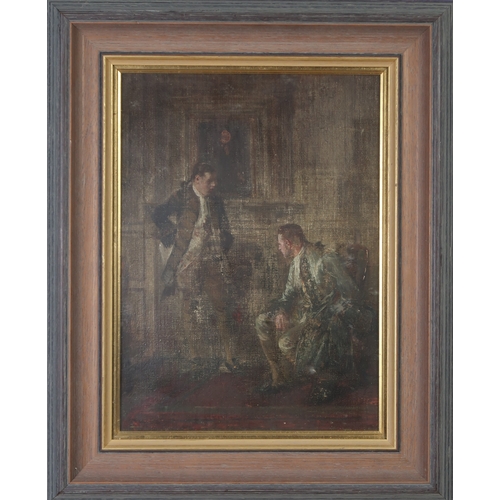 2987 - GEORGE OGILVY REID RSA (SCOTTISH 1851-1928)IN CONVERSATIONOil on canvas, signed lower left, 37.5 x 2... 