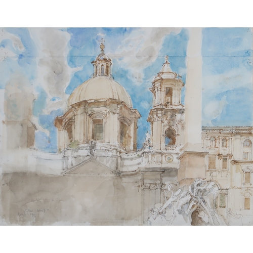 2988 - JOHN STANTON WARD RA RWS RP NEAC CBE (BRITISH 1917-2007)SANT AGNESE, PIAZZA NAVONA, ROMEWatercolour,... 