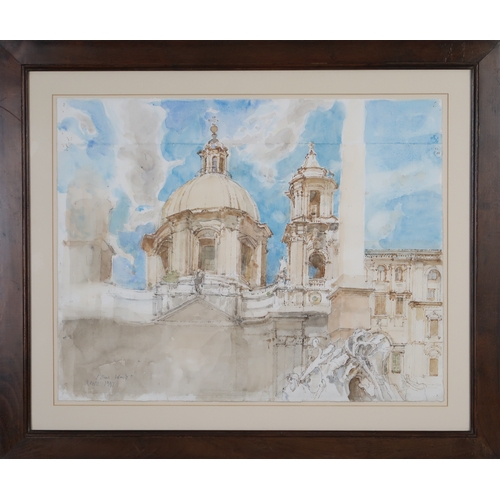 2988 - JOHN STANTON WARD RA RWS RP NEAC CBE (BRITISH 1917-2007)SANT AGNESE, PIAZZA NAVONA, ROMEWatercolour,... 