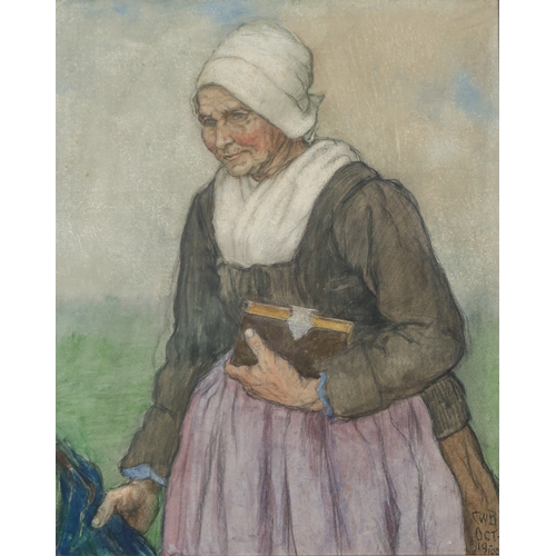 3008 - CHARLES W BARTLETT (BRITISH 1860-1940)BRETON WOMANWatercolour and bodycolour, signed lower right,&nb... 