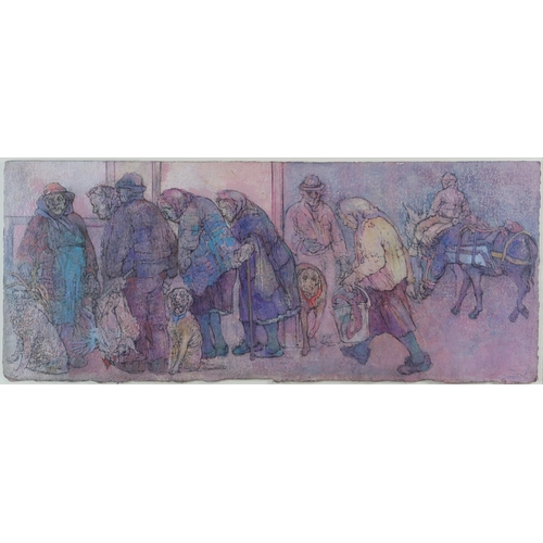 3001 - ANDA PATERSON RSW RGI (SCOTTISH 1935-2022)ALL THE LITTLE PEOPLE, MESSINESMixed media, signed lower l... 