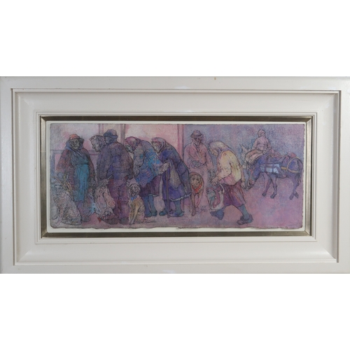 3001 - ANDA PATERSON RSW RGI (SCOTTISH 1935-2022)ALL THE LITTLE PEOPLE, MESSINESMixed media, signed lower l... 