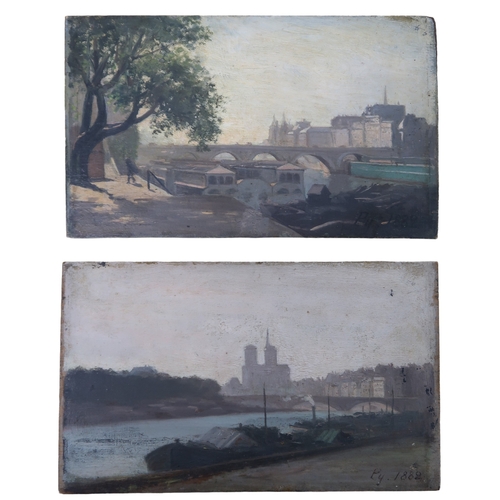 3019 - ATTRIBUTED TO ACHILLE PY (FRENCH B.1823)NOTRE DAME AND THE SEINE, PARISOil on panel, signed lower ri... 