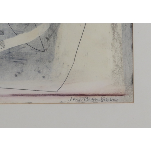 3032 - JONATHAN GIBBS (SCOTTISH B.1953)ABSTRACTMixed media, signed lower right, 39.5 x 52cm (15.5 x 20.5