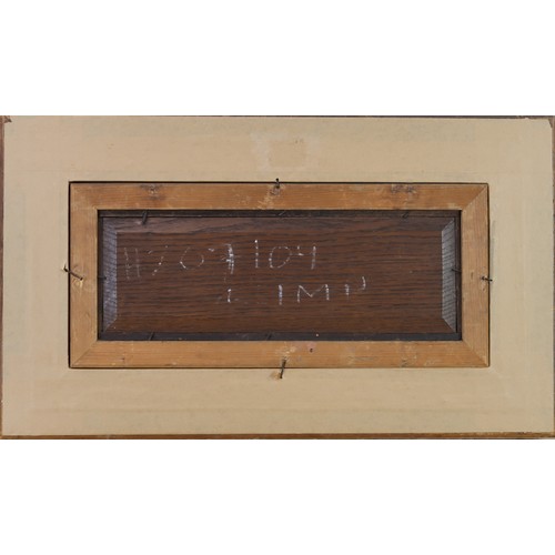 3021 - FOLLOWER OF COROTUNLOADING THE BOATSOil on canvas laid on panel, bearing signature, 10 x 30cm (3.9 x... 