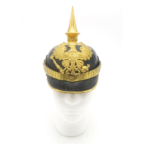 2608 - AN IMPERIAL GERMAN PRUSSIAN OFFICER'S PICKELHAUBE&nbsp;Fitted with a tall spike, the base having sta... 