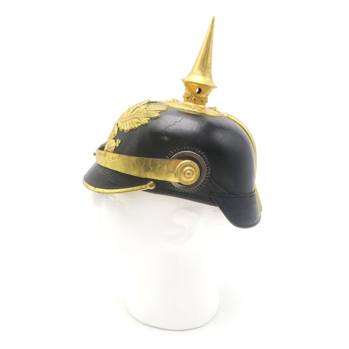 2608 - AN IMPERIAL GERMAN PRUSSIAN OFFICER'S PICKELHAUBE&nbsp;Fitted with a tall spike, the base having sta... 