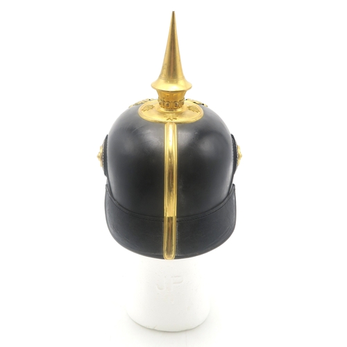 2608 - AN IMPERIAL GERMAN PRUSSIAN OFFICER'S PICKELHAUBE&nbsp;Fitted with a tall spike, the base having sta... 