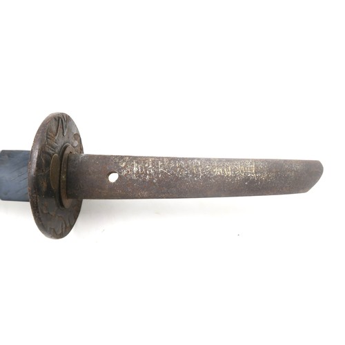2612 - A JAPANESE KATANAThe smith-made blade with Midare Hamon and measuring approx. 74cm in length, the ta... 