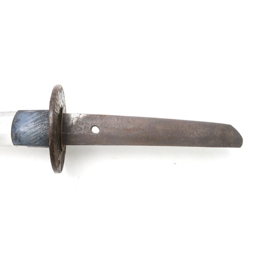 2612 - A JAPANESE KATANAThe smith-made blade with Midare Hamon and measuring approx. 74cm in length, the ta... 