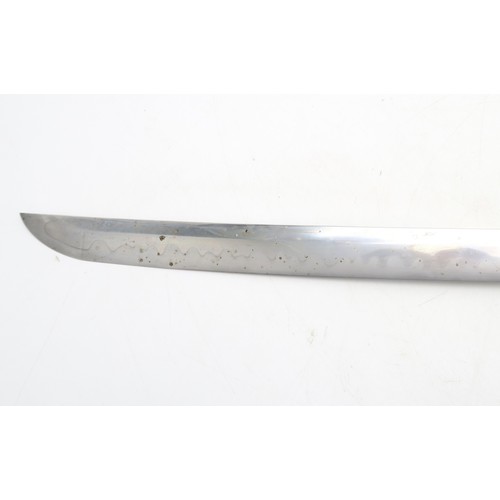 2612 - A JAPANESE KATANAThe smith-made blade with Midare Hamon and measuring approx. 74cm in length, the ta... 