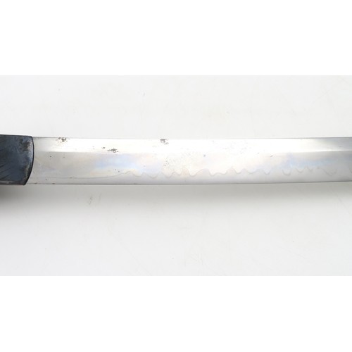 2612 - A JAPANESE KATANAThe smith-made blade with Midare Hamon and measuring approx. 74cm in length, the ta... 
