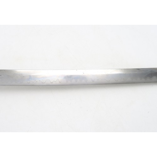 2612 - A JAPANESE KATANAThe smith-made blade with Midare Hamon and measuring approx. 74cm in length, the ta... 
