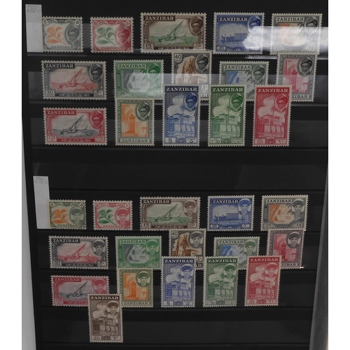 7009 - BRITISH COMMONWEALTHZANZIBAR stock sheets to include 1895 onwards half anna green, twelve annas red,... 