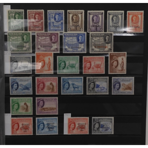 7024 - BRITISH COMMONWEALTHSINGAPORE 1948 sets both perfs mint, 1955 set plus later, and SOMALILAND 1904 se... 