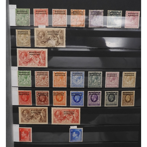 7030 - MOROCCO AGENCIESa collection on stock sheets to include overprinted on GIBRALTAR 1898 set some used,... 