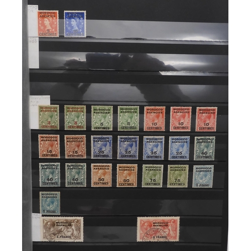 7030 - MOROCCO AGENCIESa collection on stock sheets to include overprinted on GIBRALTAR 1898 set some used,... 