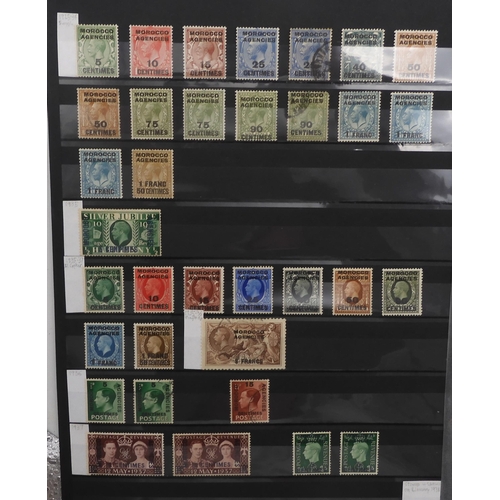 7030 - MOROCCO AGENCIESa collection on stock sheets to include overprinted on GIBRALTAR 1898 set some used,... 